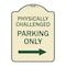 Signmission Physically Challenged Parking W/ Left Arrow Heavy-Gauge Aluminum Sign, 24" x 18", TG-1824-23304 A-DES-TG-1824-23304 - alternate 1